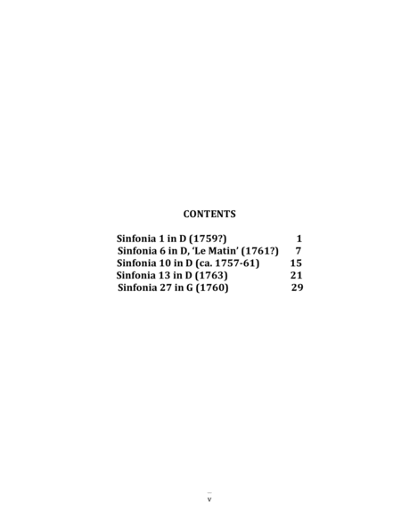 Haydn Sinfonias for String Quartet: 1, 6 ('Le Matin'), 10, 13, 27 Violin I