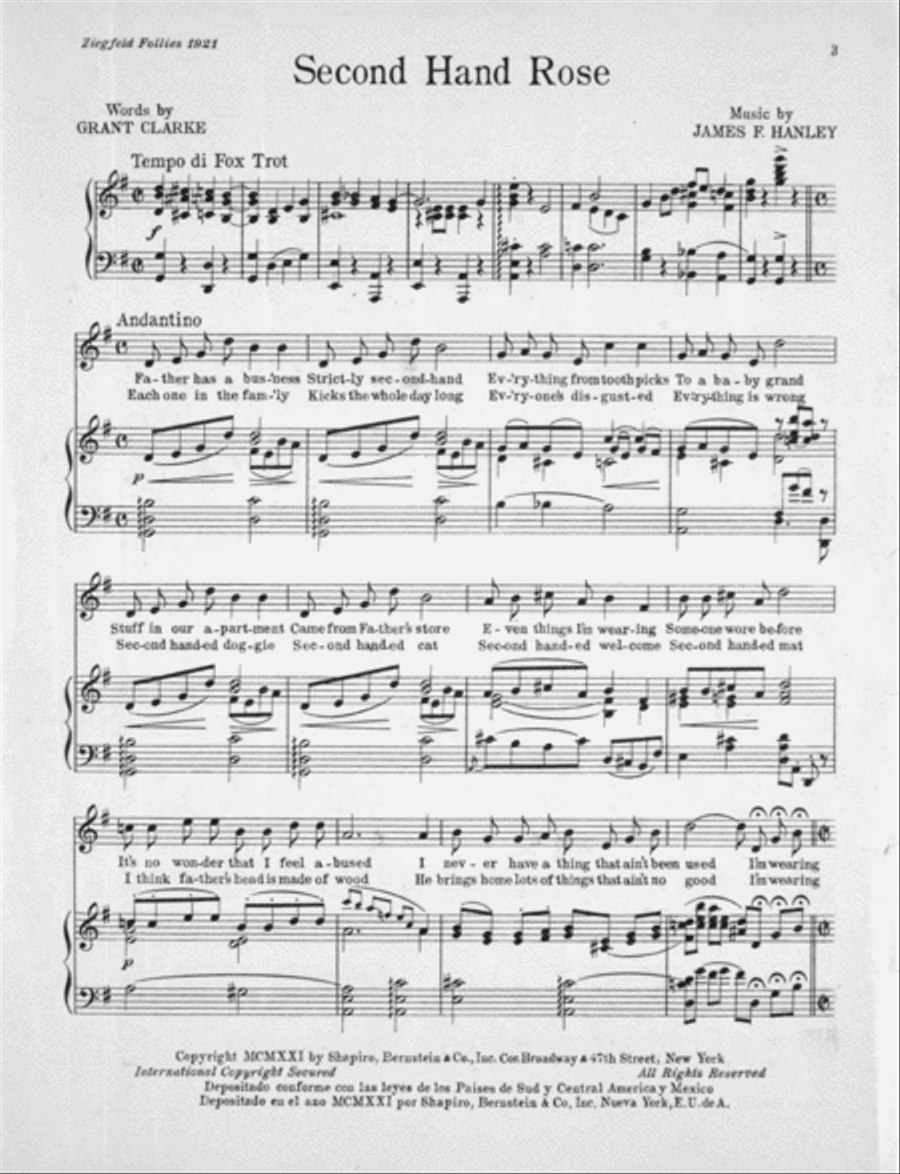 Second Hand Rose Voice scores gallery preview page 2