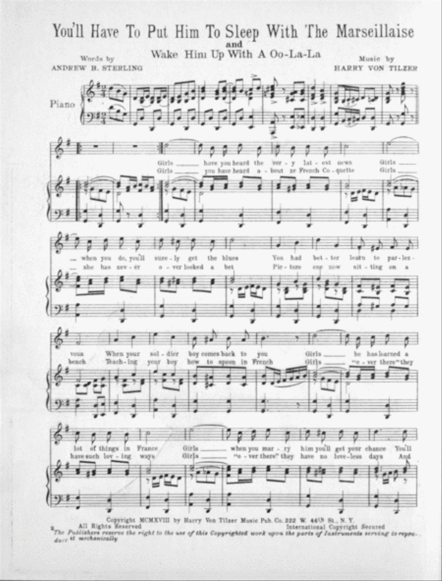 You'll Have to Put Him to Sleep With the Marseillaise (And Wake Him Up With a Oo-La-La) Voice scores gallery preview page 2