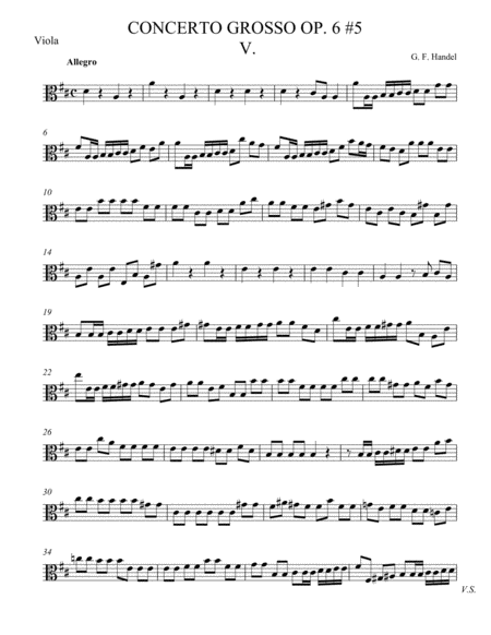 Concerto Grosso Op. 6 #5 Movement V