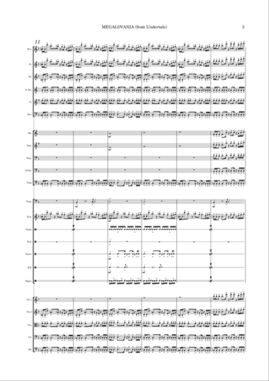 Megalovania Full Orchestra scores gallery preview page 6