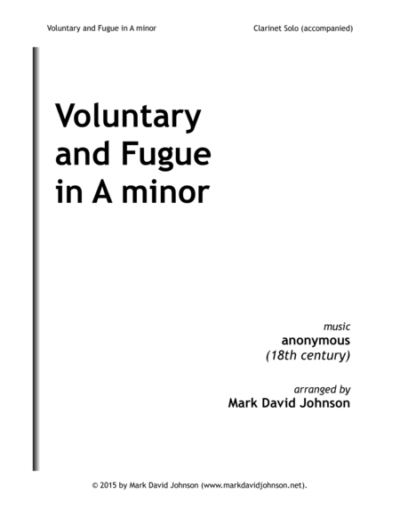 Voluntary and Fugue in A minor image number null