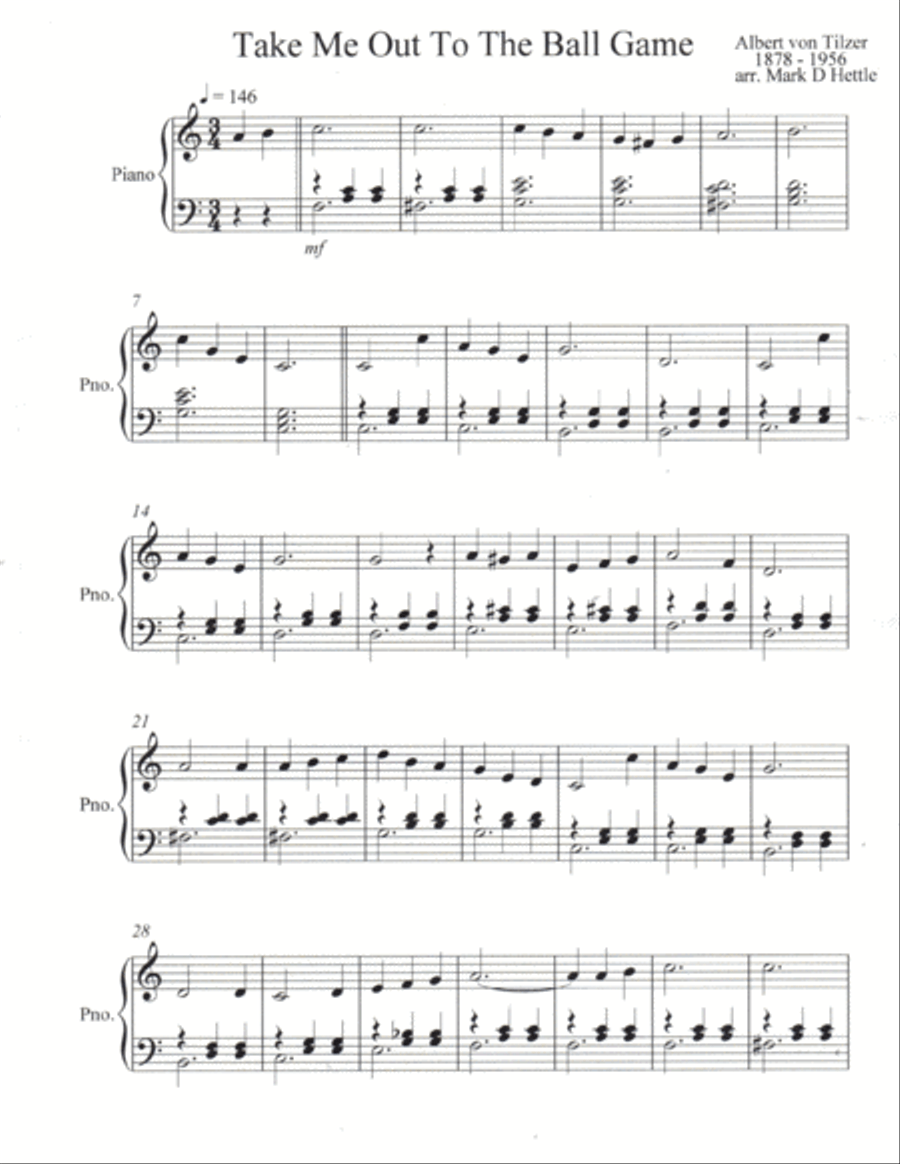 Take Me Out To The Ball Game Piano Solo scores gallery preview page 2