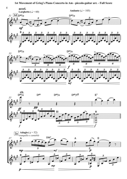 Grieg (Edvard) - First Movement of Grieg's Piano Concerto in A minor - simplified arr. for violin & image number null