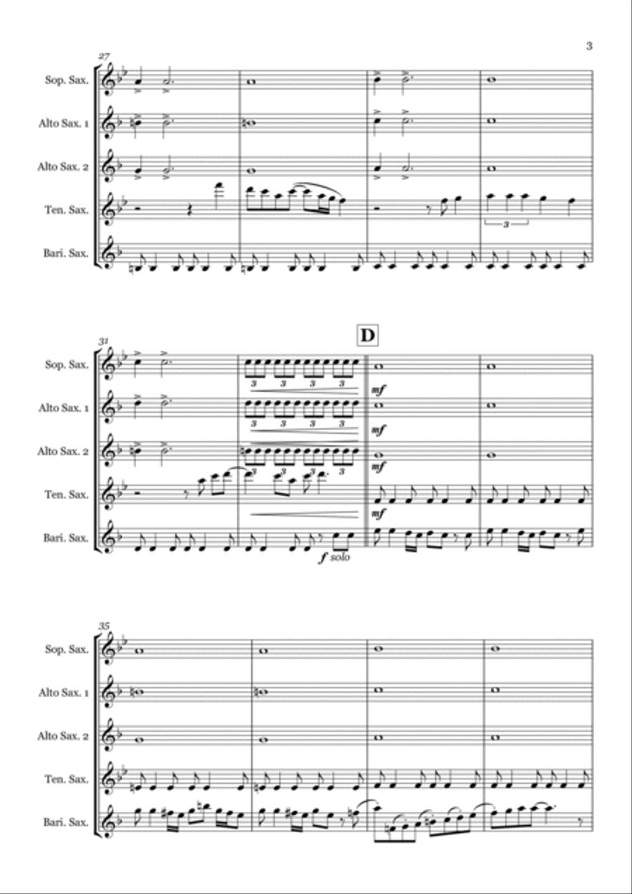 Christmas (baby Please Come Home) Christmas (baby Please Come Home) Saxophone Quintet scores gallery preview page 3