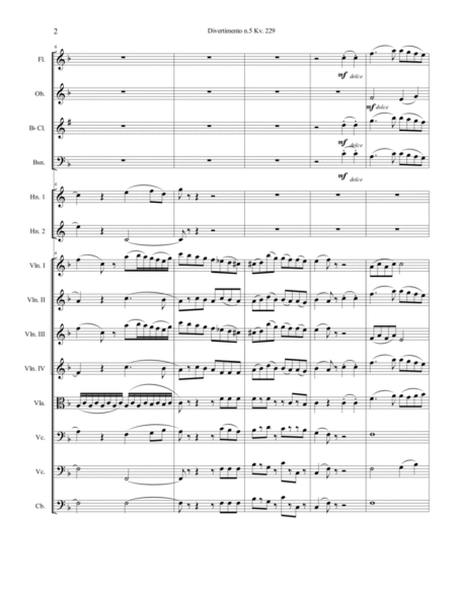 Mozart Divertimento kv. 229 n5 for orchestra image number null