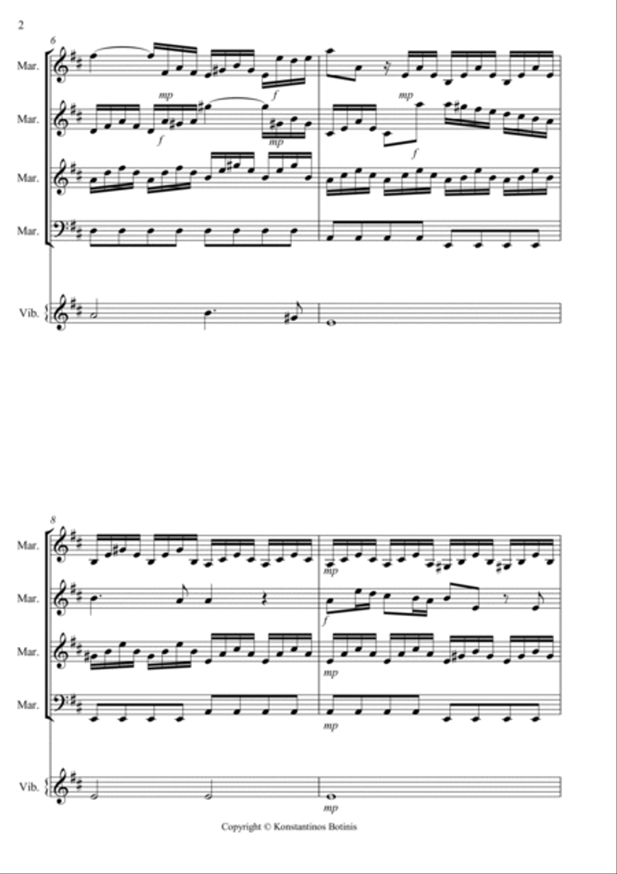 A.Vivaldi Largo from Winter for percussion quintet Percussion scores gallery preview page 2
