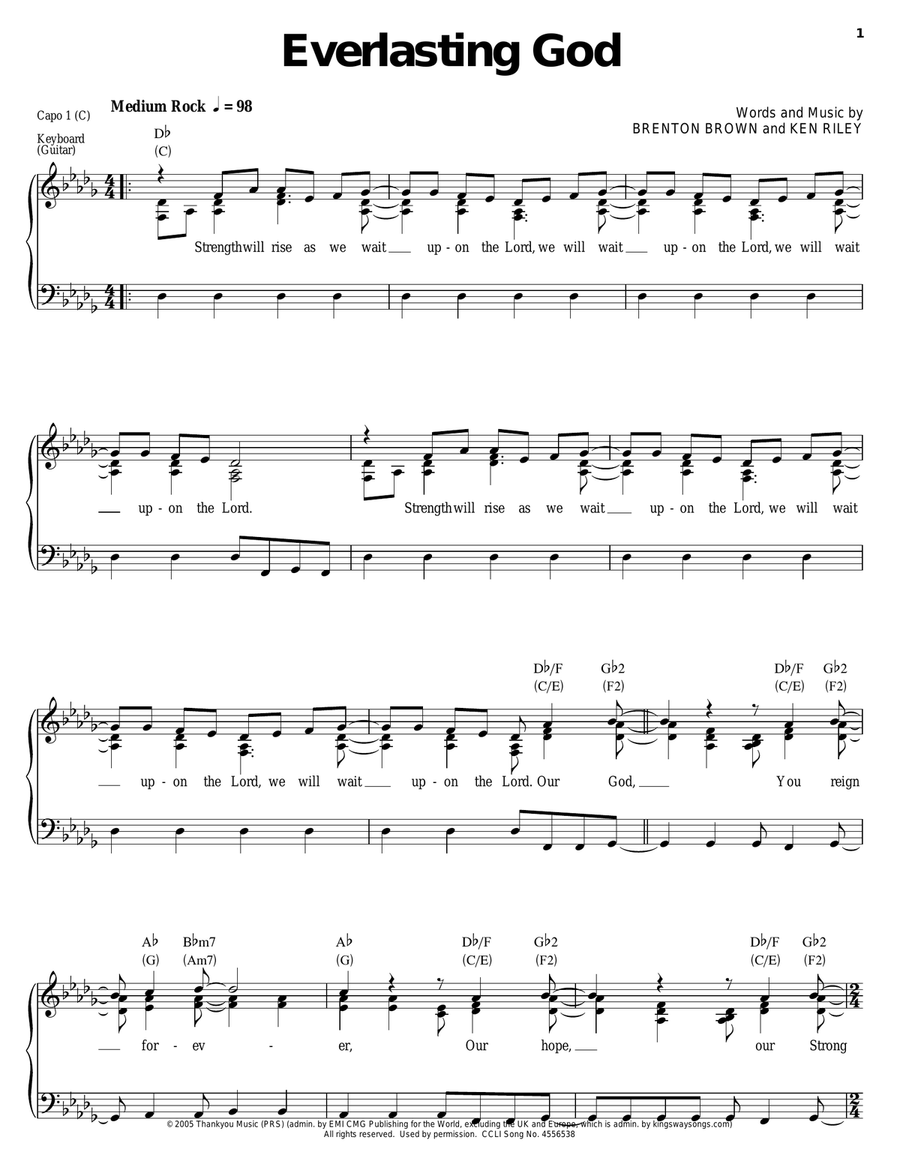 Everlasting God Everlasting God Guitar scores gallery preview page 1
