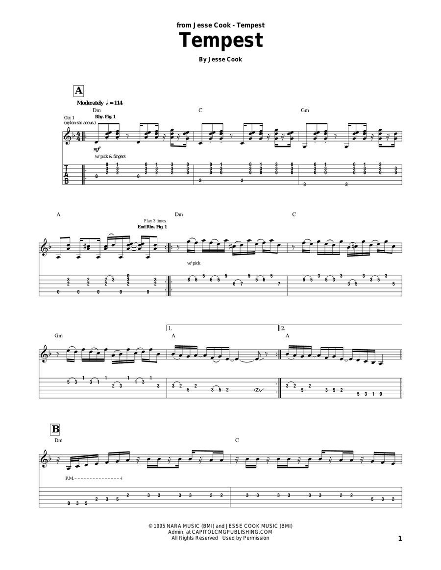 Tempest Acoustic Guitar scores gallery preview page 1