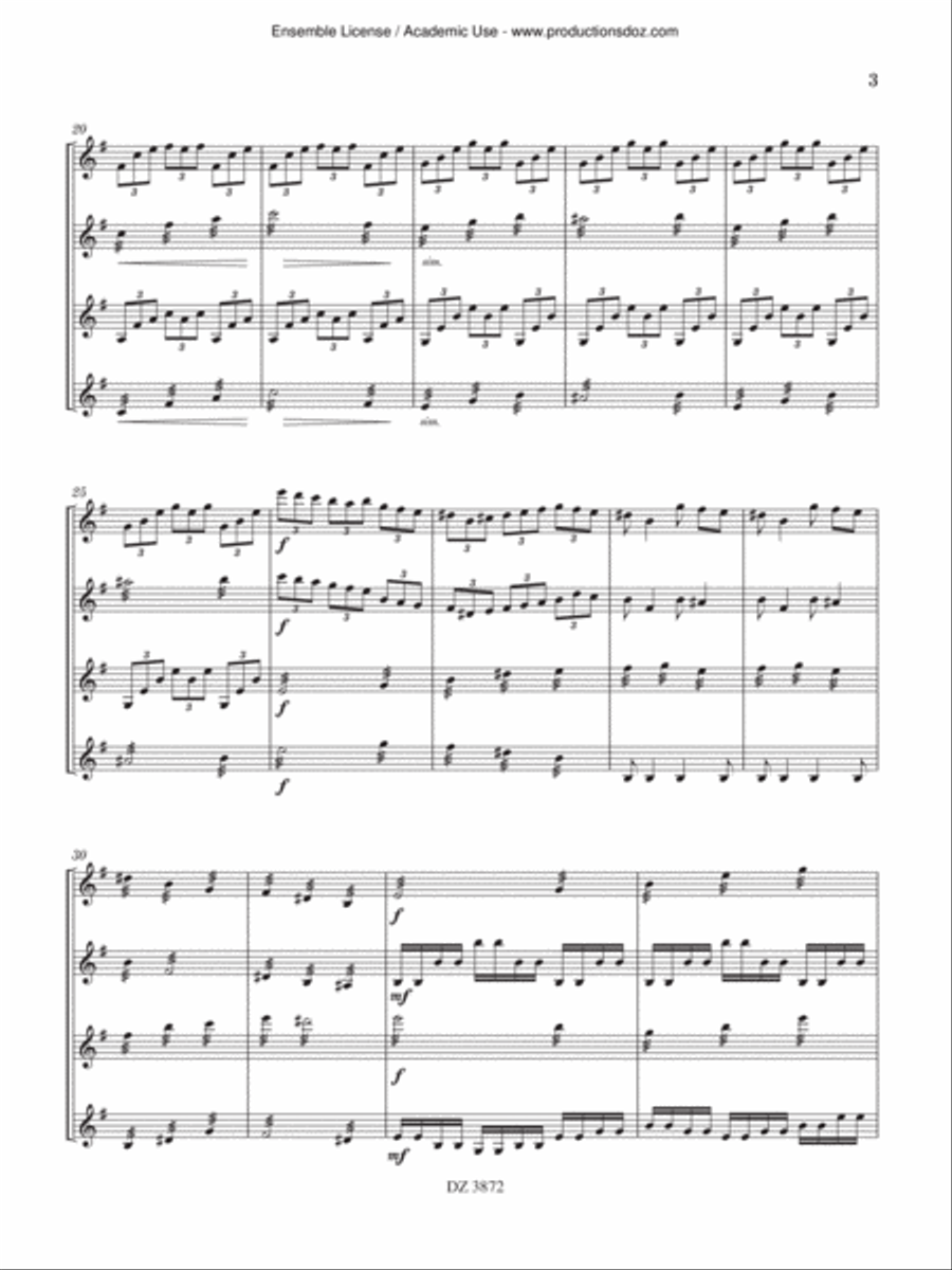 Quatuor pour mandolines Mandolin scores gallery preview page 3