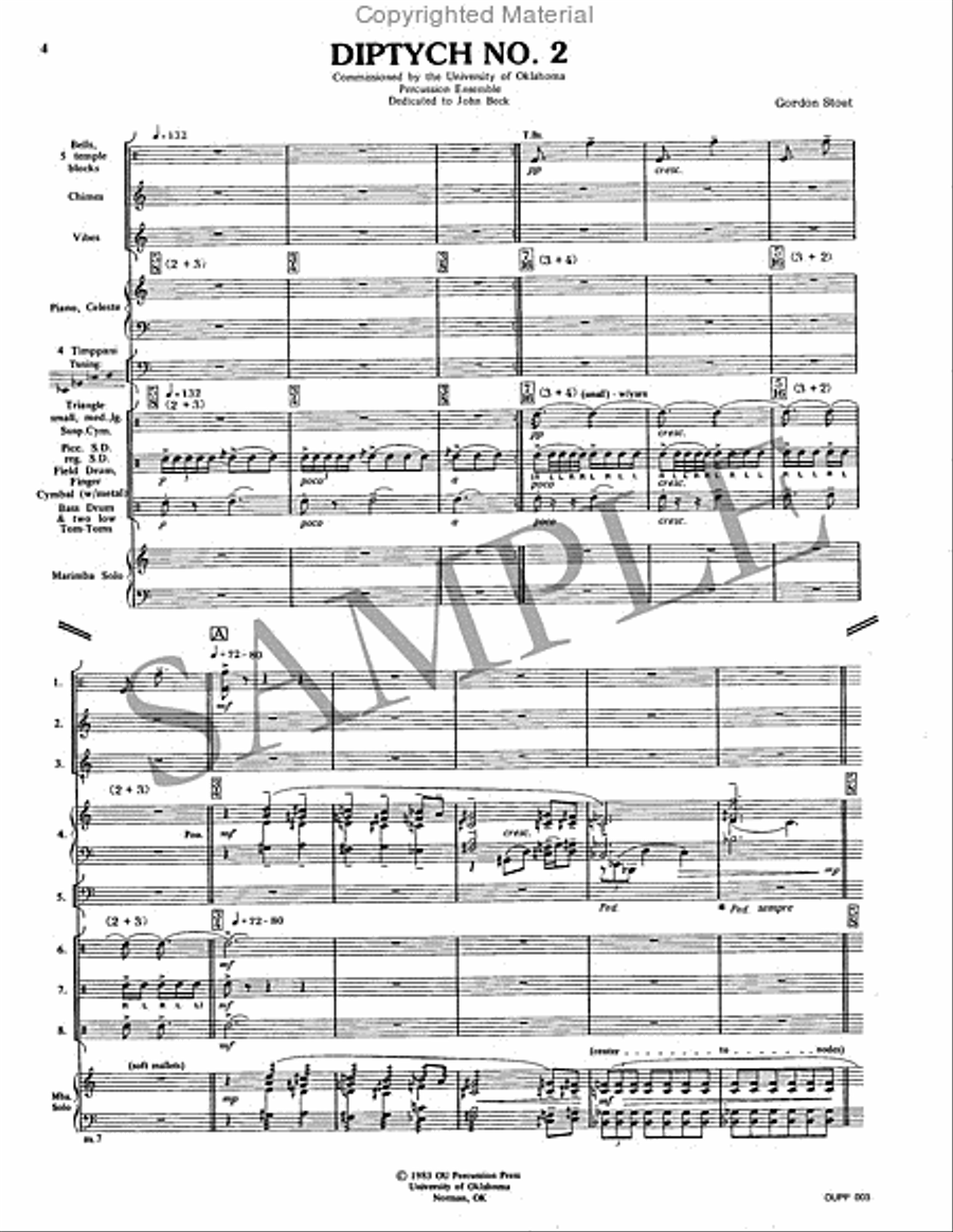 Diptych No. 2 Diptych No. 2 Percussion Ensemble scores gallery preview page 2