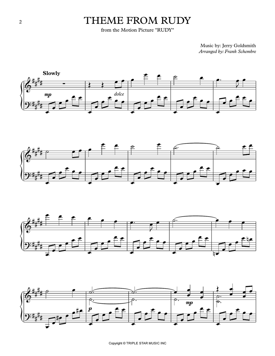 Main Title Main Title Piano Solo scores gallery preview page 2