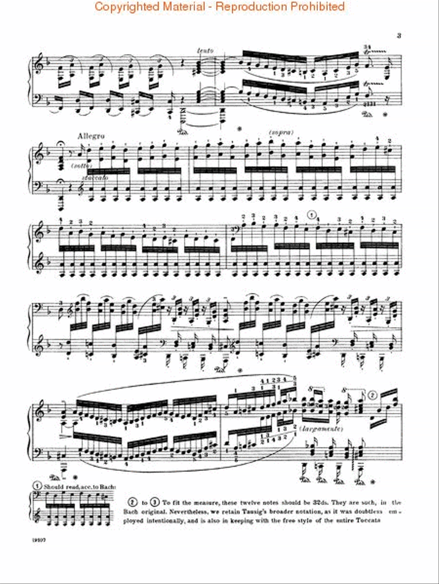 Toccata and Fugue in D Minor BWV565 Piano Solo scores gallery preview page 3