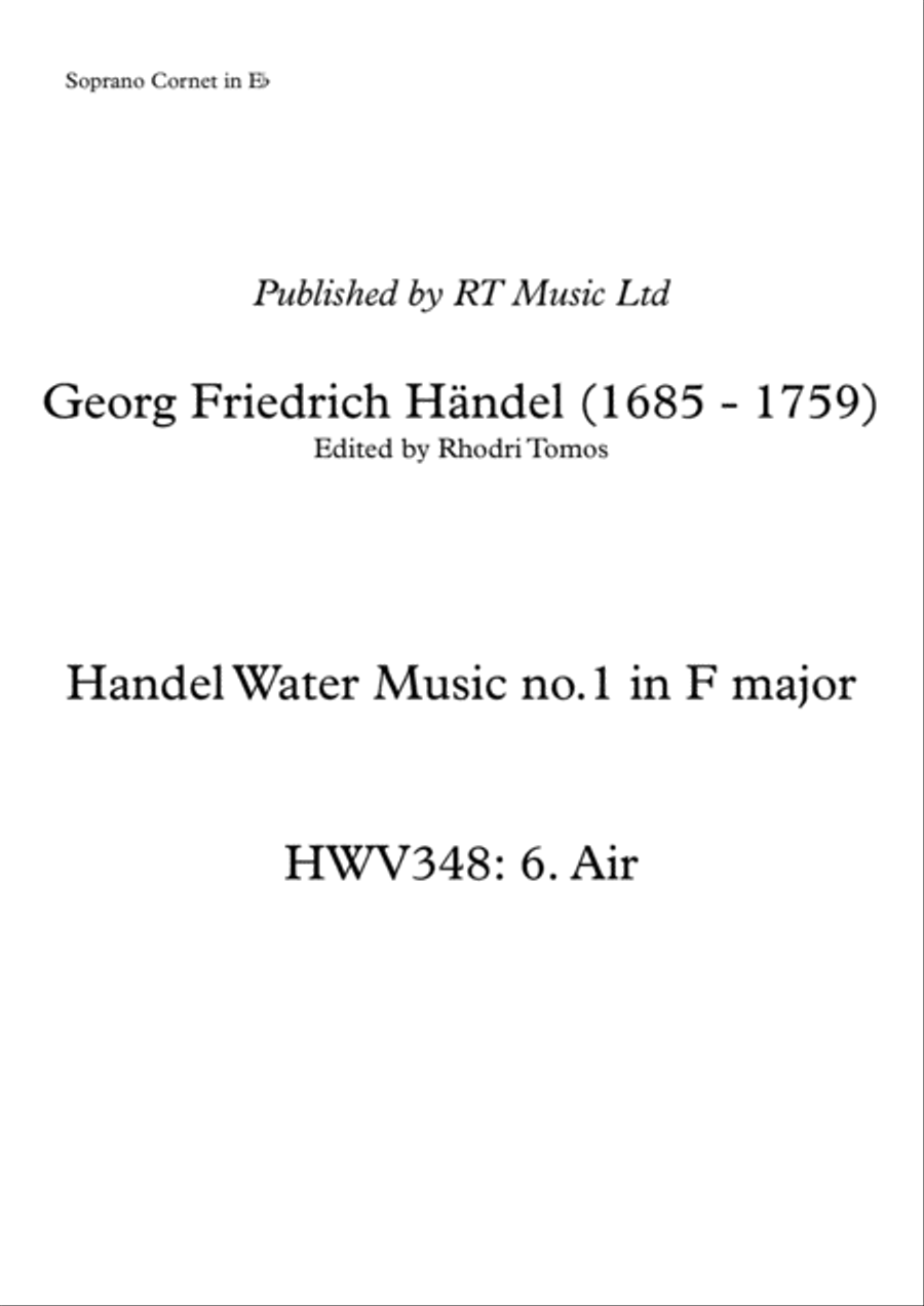 Handel HWV348 no.5 Air - solo parts C Trumpet scores gallery preview page 1