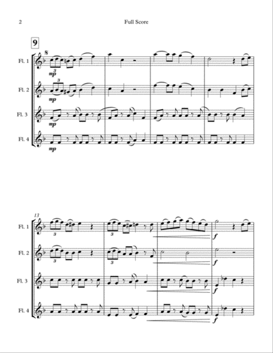 It's Beginning To Look Like Christmas Flute Quartet scores gallery preview page 3
