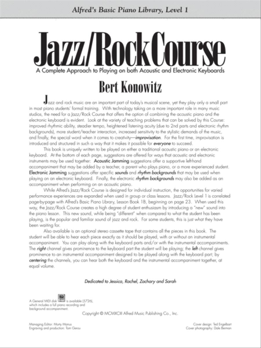 Alfred's Basic Jazz/Rock Course Lesson Book Piano Method scores gallery preview page 2