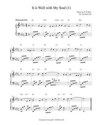 [It is Well with My Soul] Favorite hymns arrangements with 3 levels of difficulties for beginner and