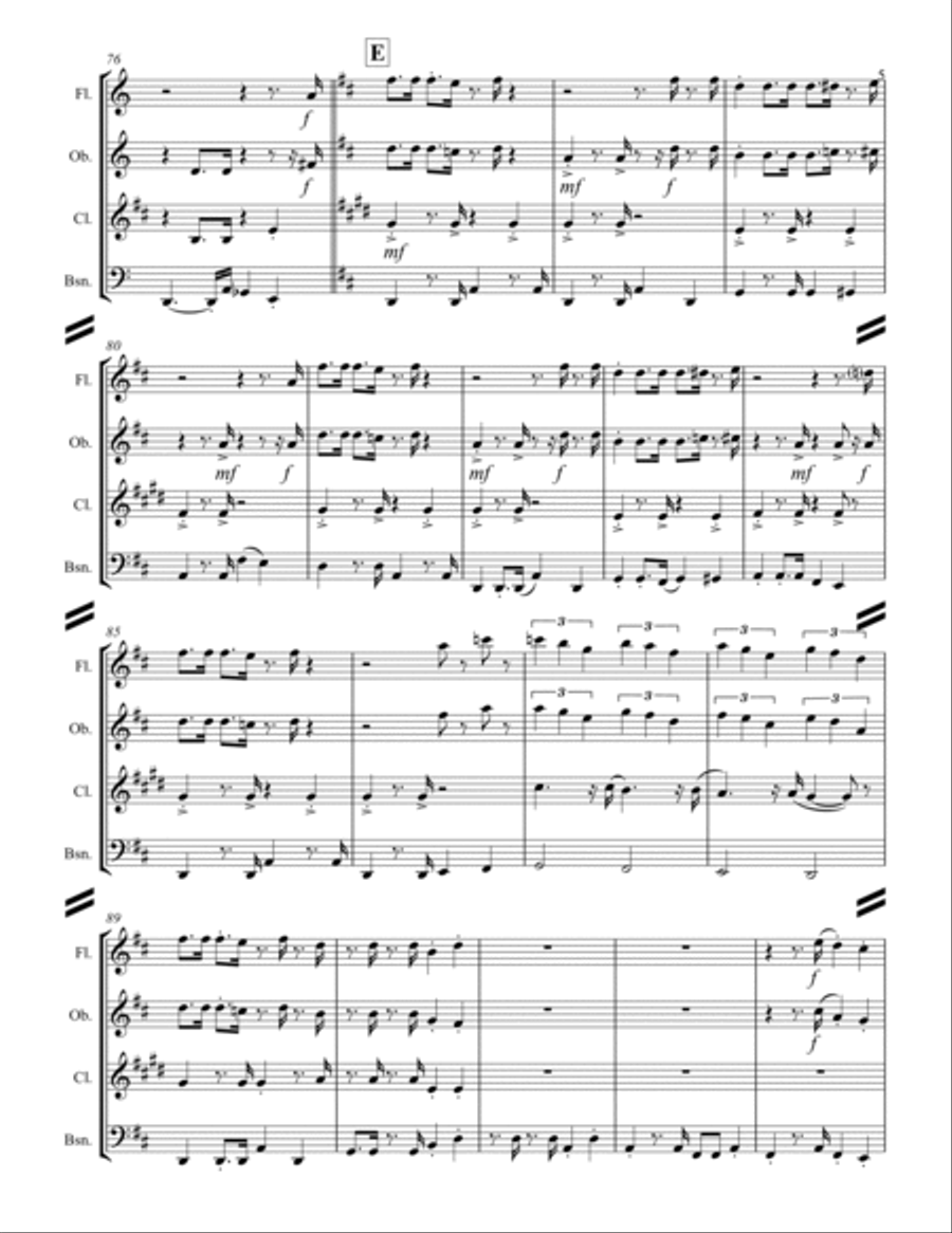 The Mexican Shuffle The Mexican Shuffle Woodwind Quartet scores gallery preview page 6