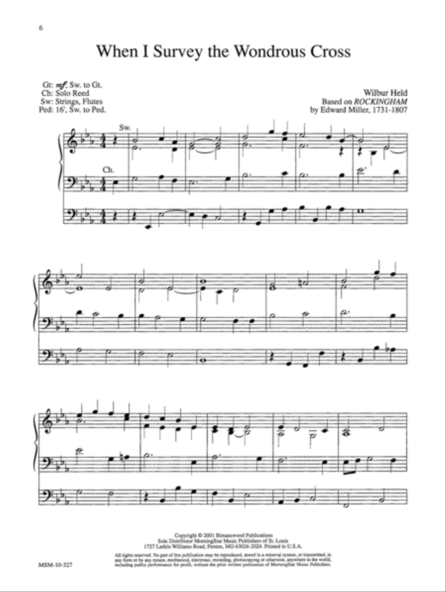 When I Survey the Wondrous Cross Organ scores gallery preview page 1