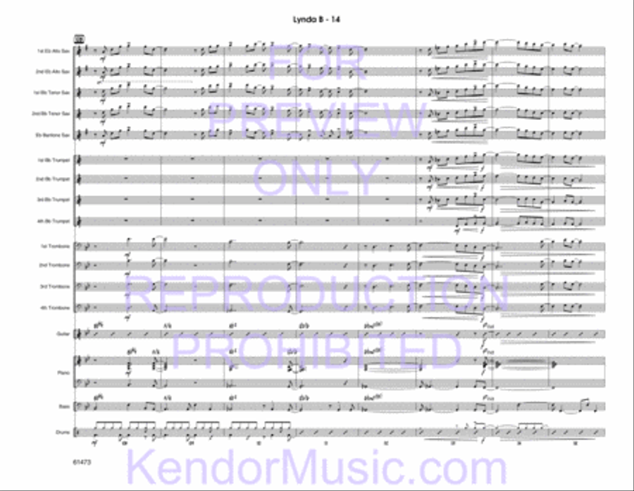 Lynda B (Full Score) Jazz Ensemble scores gallery preview page 16