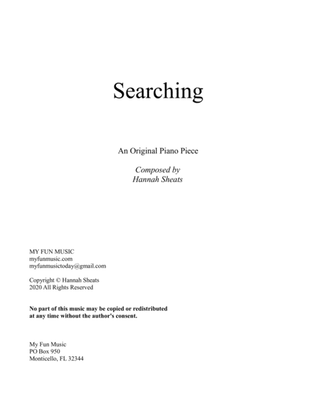 Searching - An Original Piano Solo by Hannah Sheats