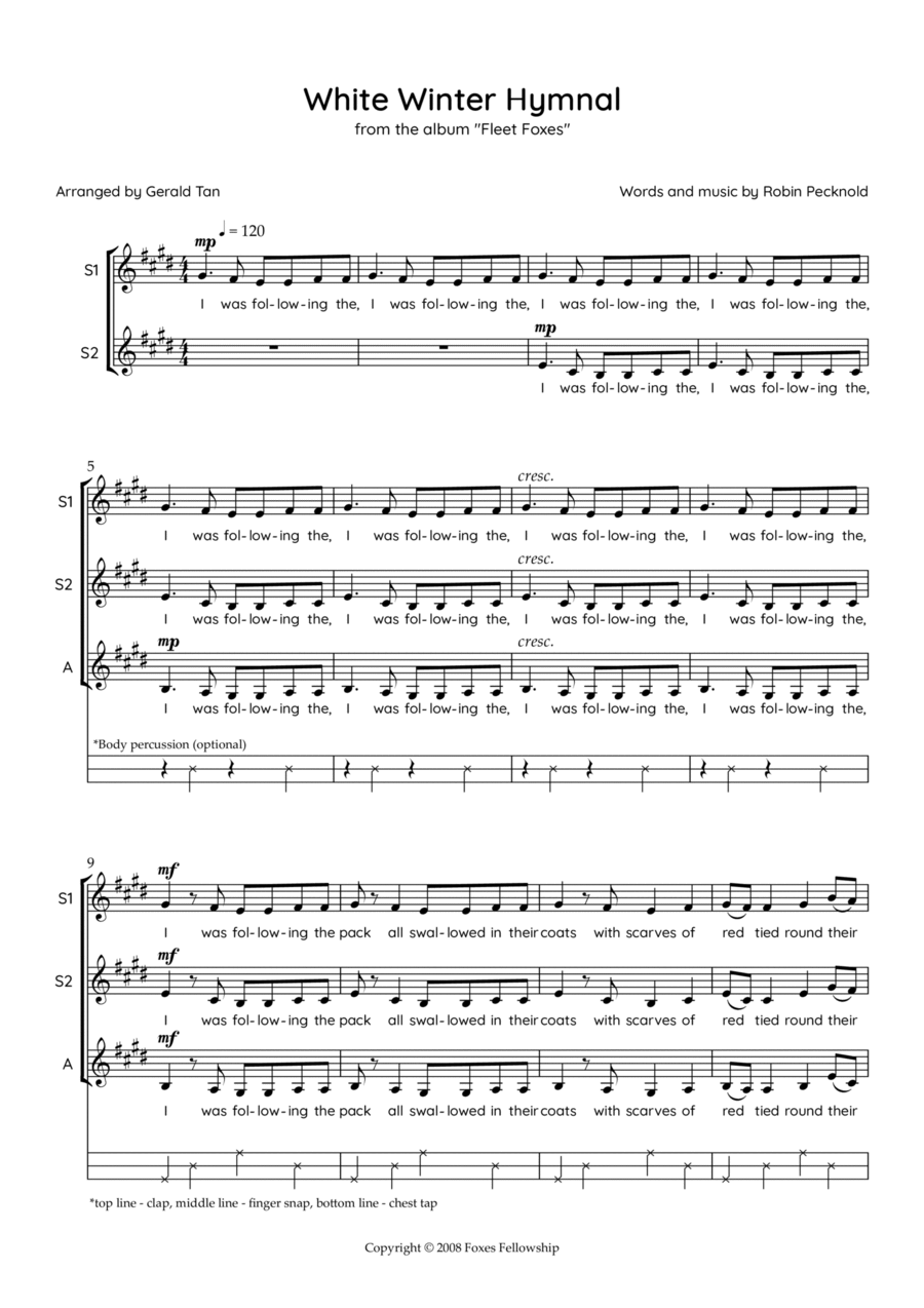 White Winter Hymnal SSA scores gallery preview page 1