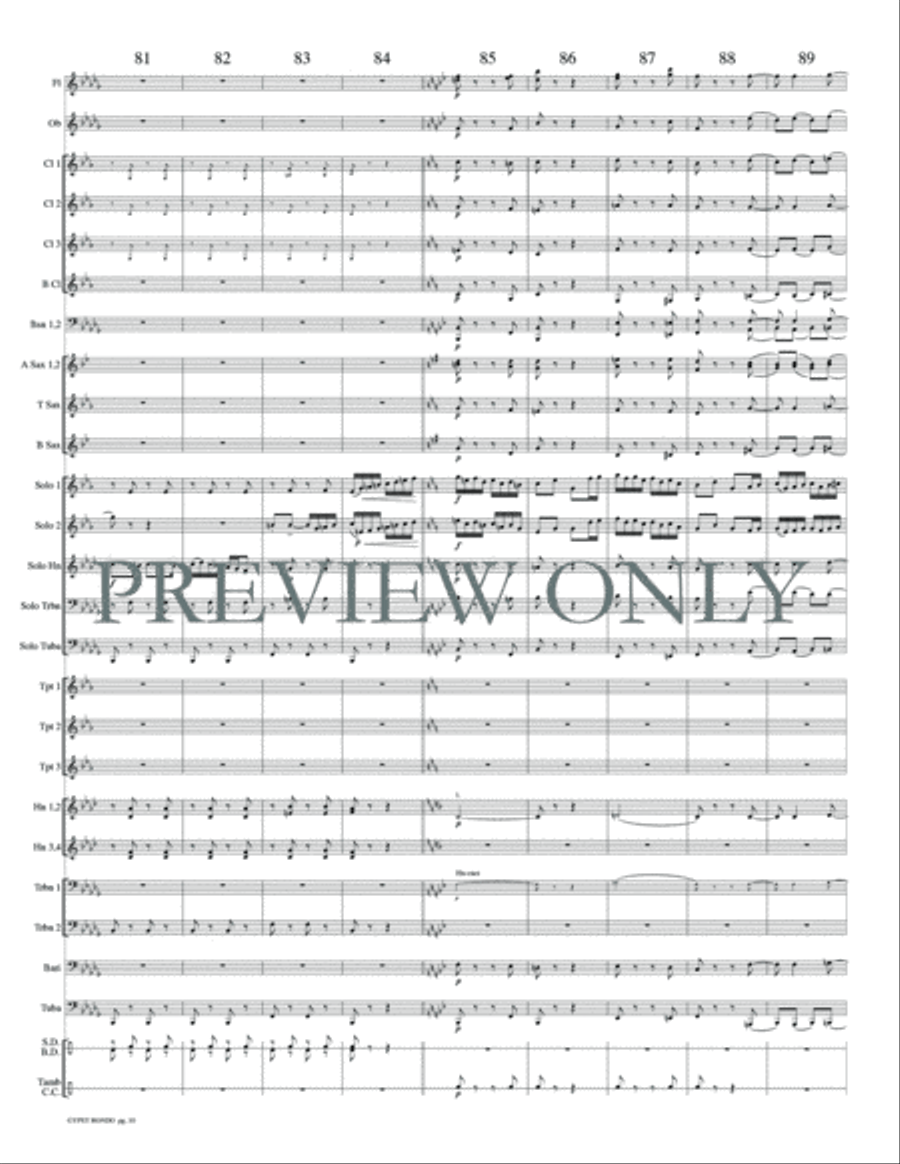 Gypsy Rondo Concert Band scores gallery preview page 13
