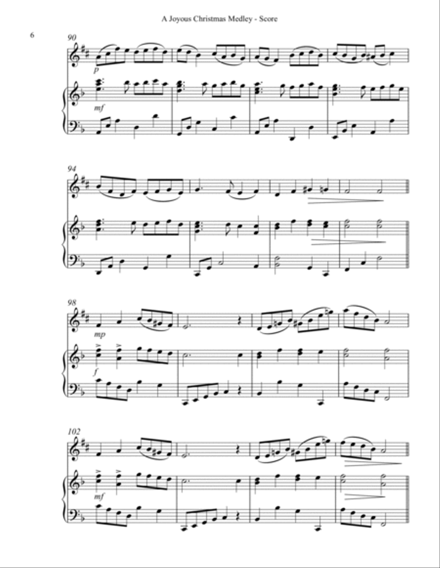 A Joyous Christmas Medley, Duet for Eb Alto Saxophone & Harp image number null