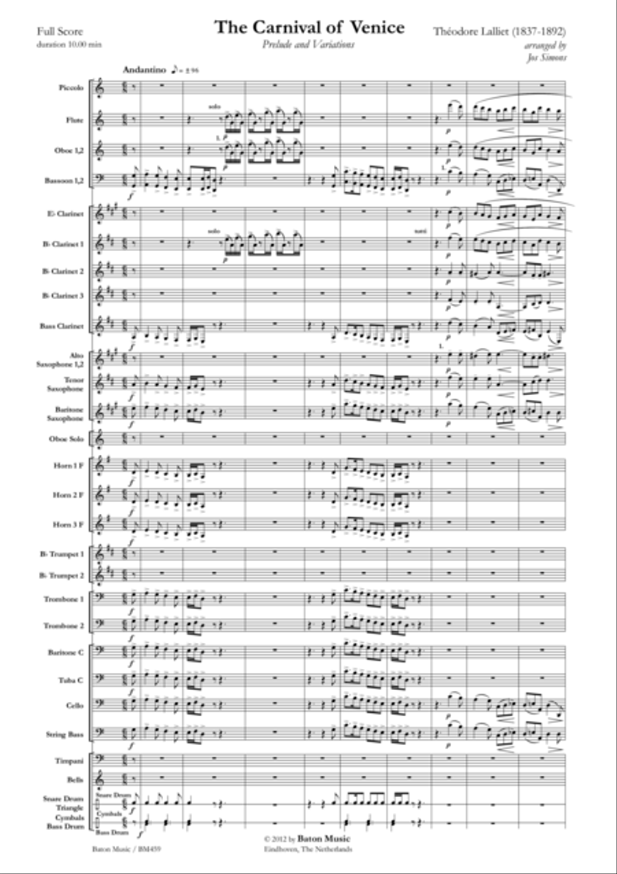 The Carnival of Venice The Carnival of Venice Concert Band scores gallery preview page 2