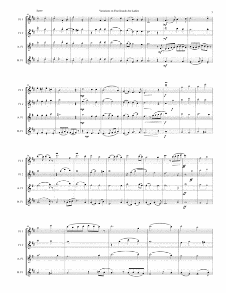 Fine knacks for ladies (with variations) - for flute quartet image number null