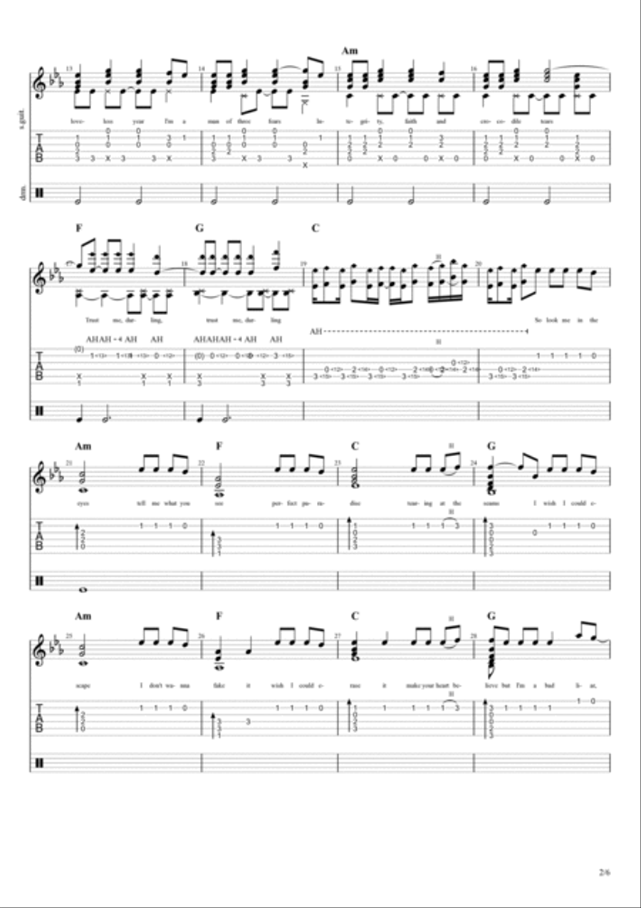 Bad Liar Bad Liar Electric Guitar scores gallery preview page 2