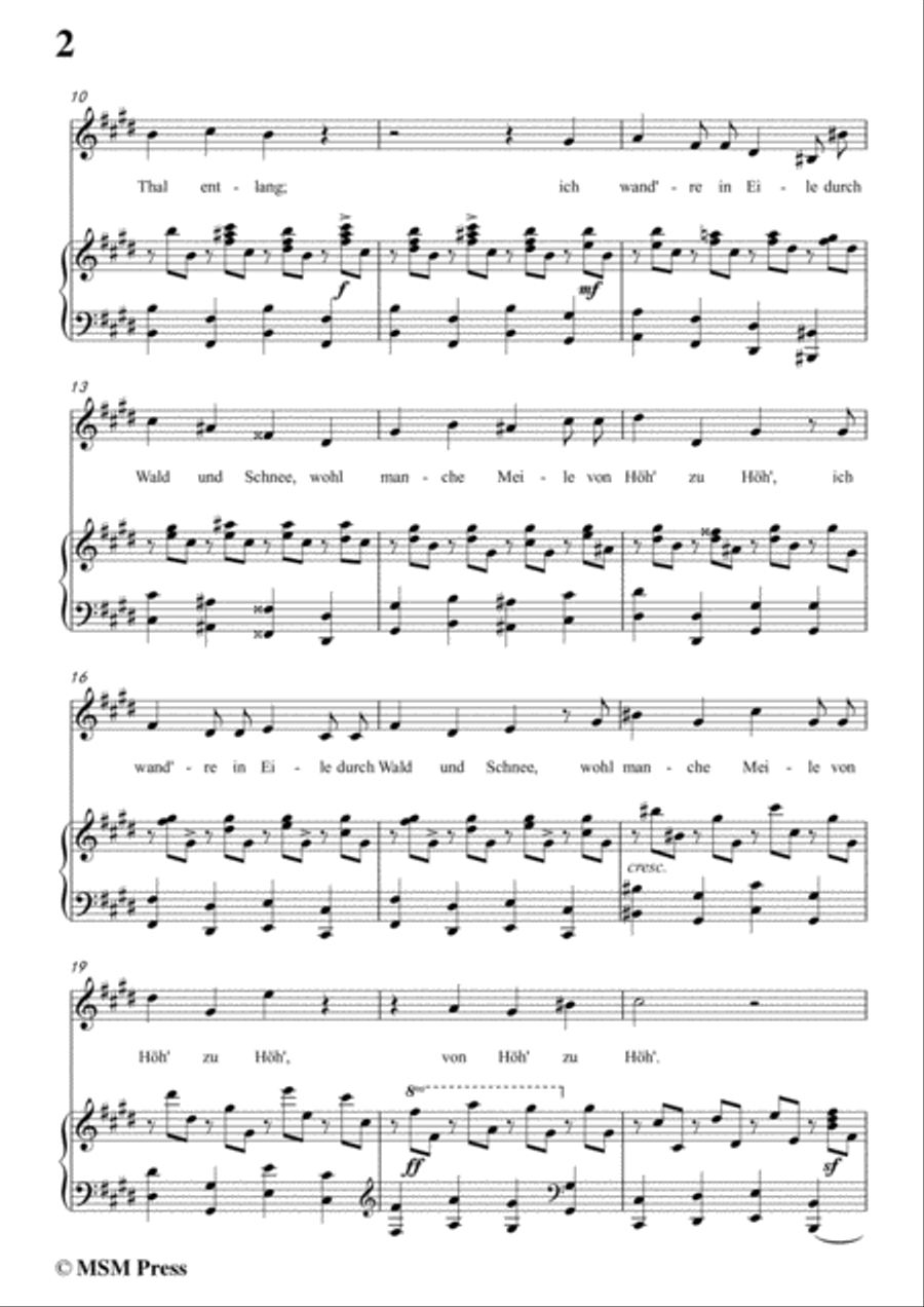 Schubert-Über Wildemann,in c sharp minor,Op.108 No.1,for Voice and Piano Voice Solo scores gallery preview page 4