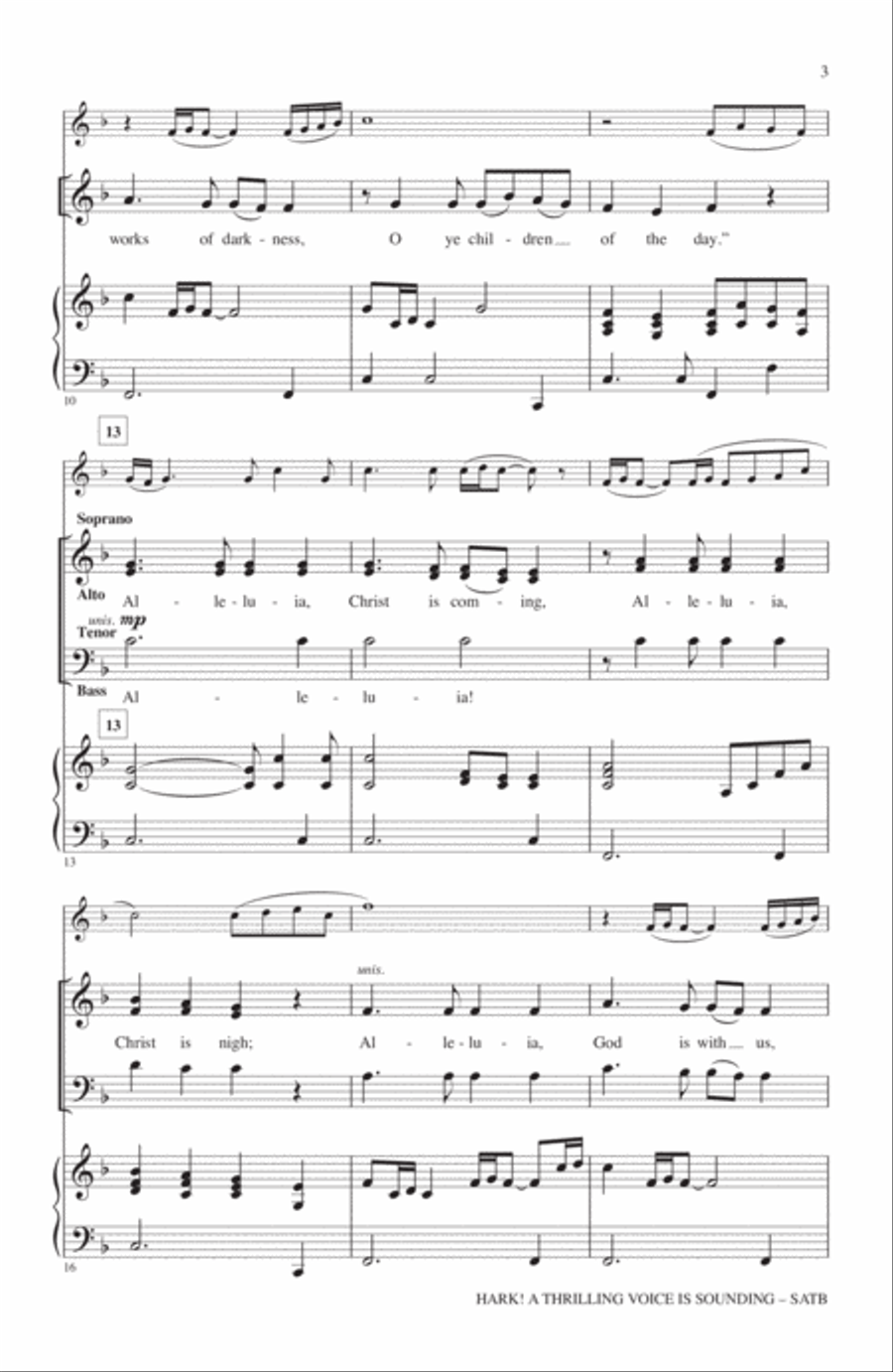 Hark! A Thrilling Voice Is Sounding 4-Part scores gallery preview page 2