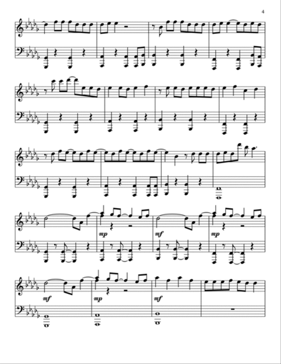 Stay Piano Solo scores gallery preview page 4
