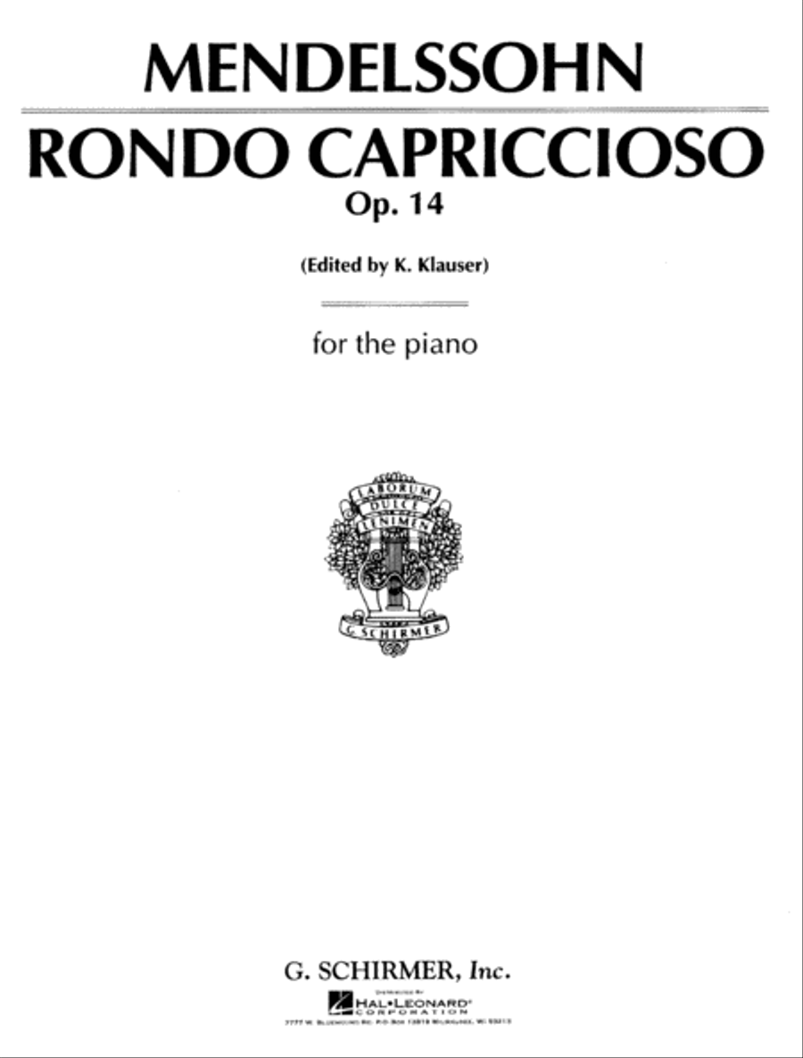 RONDO CAPRICCIOSO OP14 FOR THE PIANO