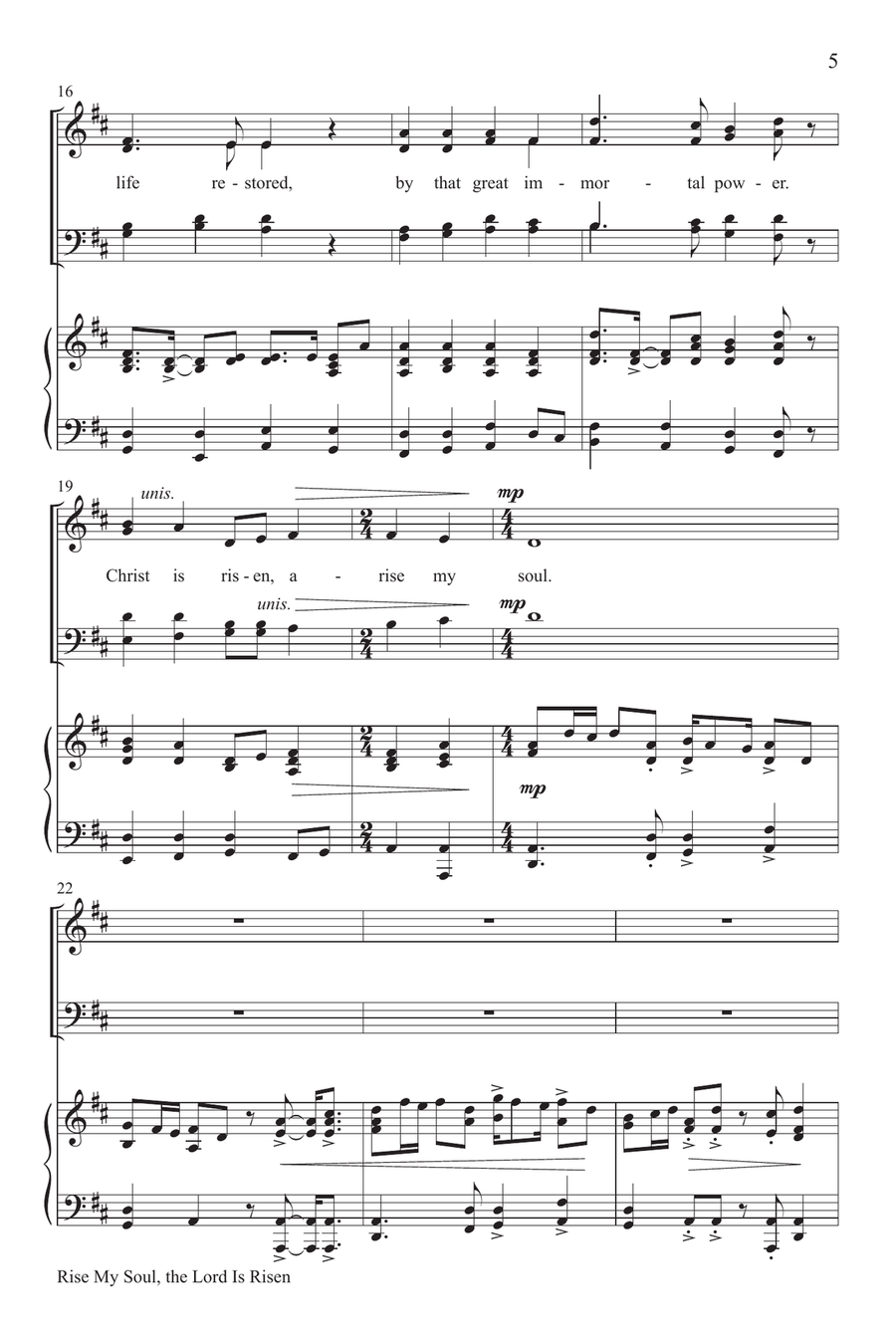 Rise My Soul, the Lord Is Risen 4-Part scores gallery preview page 4