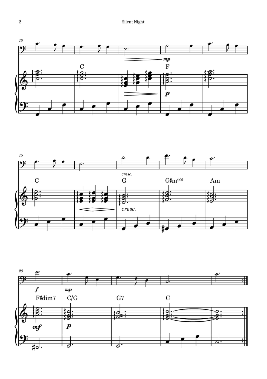 Silent Night Bassoon scores gallery preview page 2