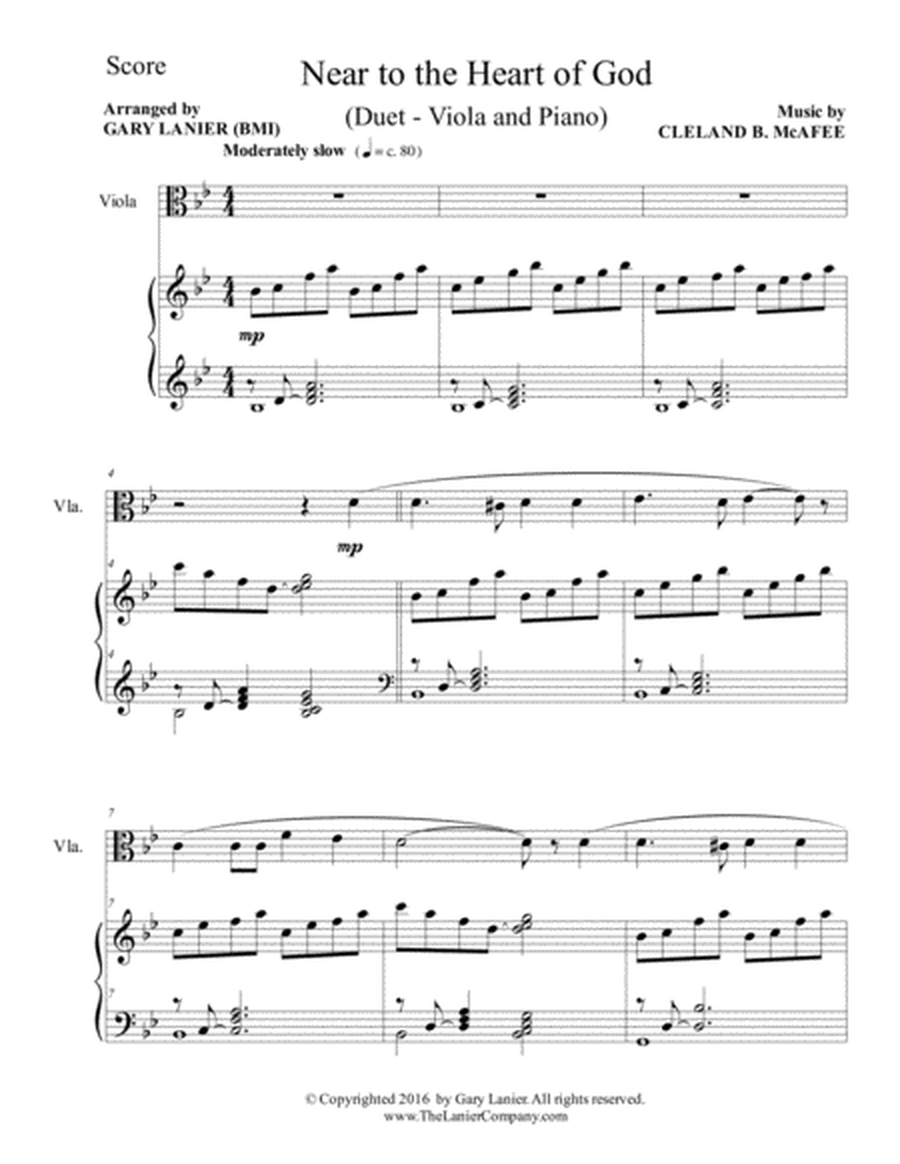 NEAR TO THE HEART OF GOD (Duet – Viola & Piano with Score/Part) image number null