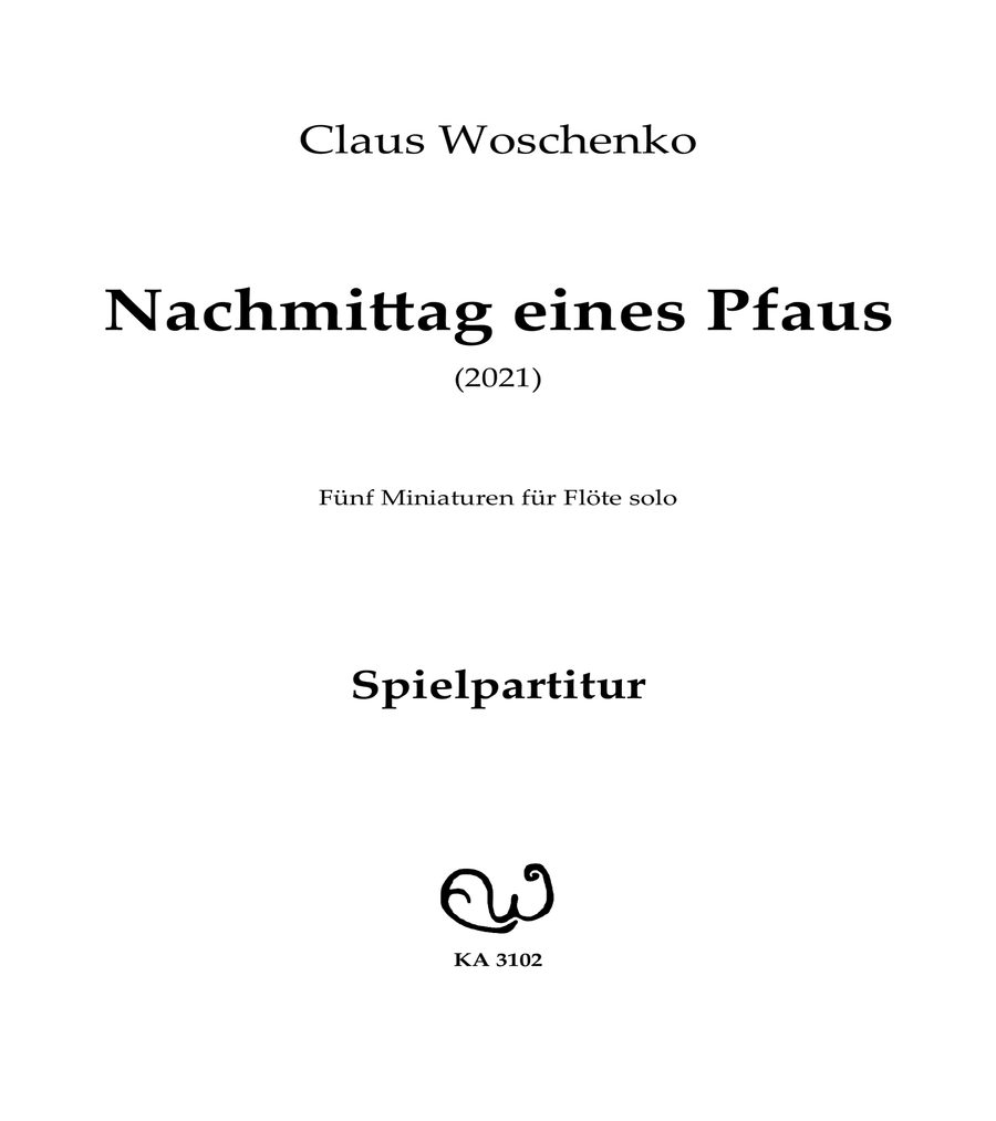 Nachmittag eines Pfaus für Flöte solo (Afternoon of A Peacock for Solo Flute) image number null