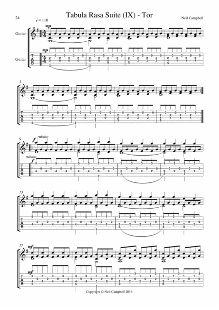 Tabula Rasa IX - Tor Tabula Rasa IX - Tor Classical Guitar scores gallery preview page 1