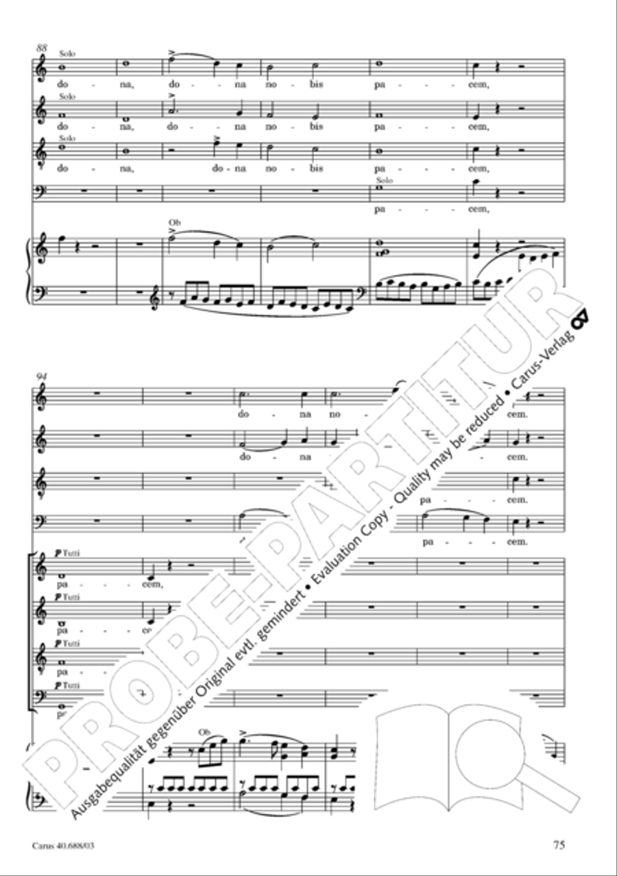 Mass in C Major 4-Part scores gallery preview page 76