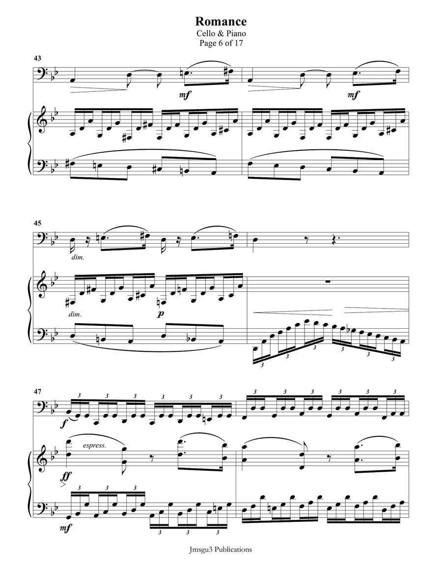 Fauré: Romance Op. 28 for Cello & Piano Piano scores gallery preview page 6