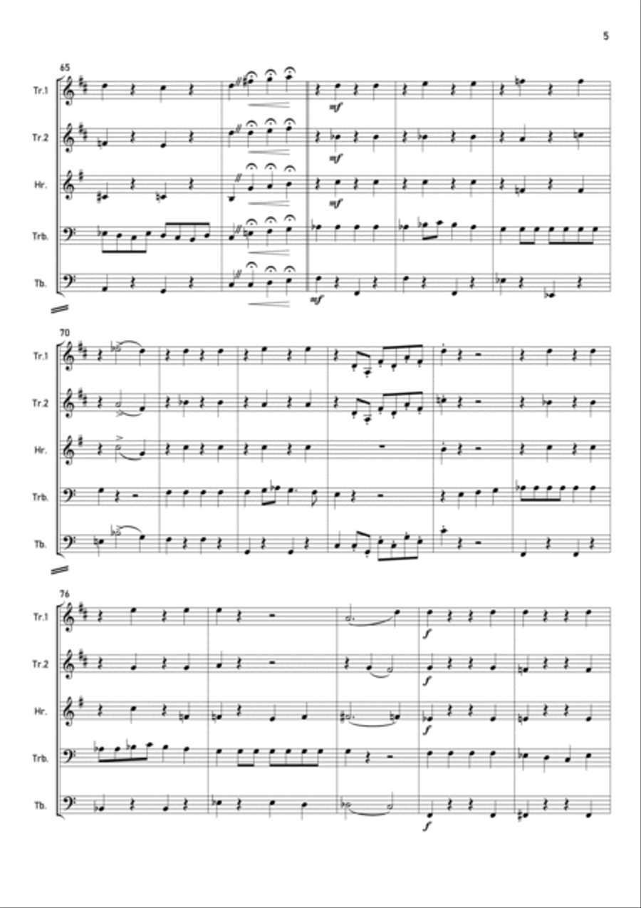 If I Were A Rich Man Brass Quintet scores gallery preview page 5