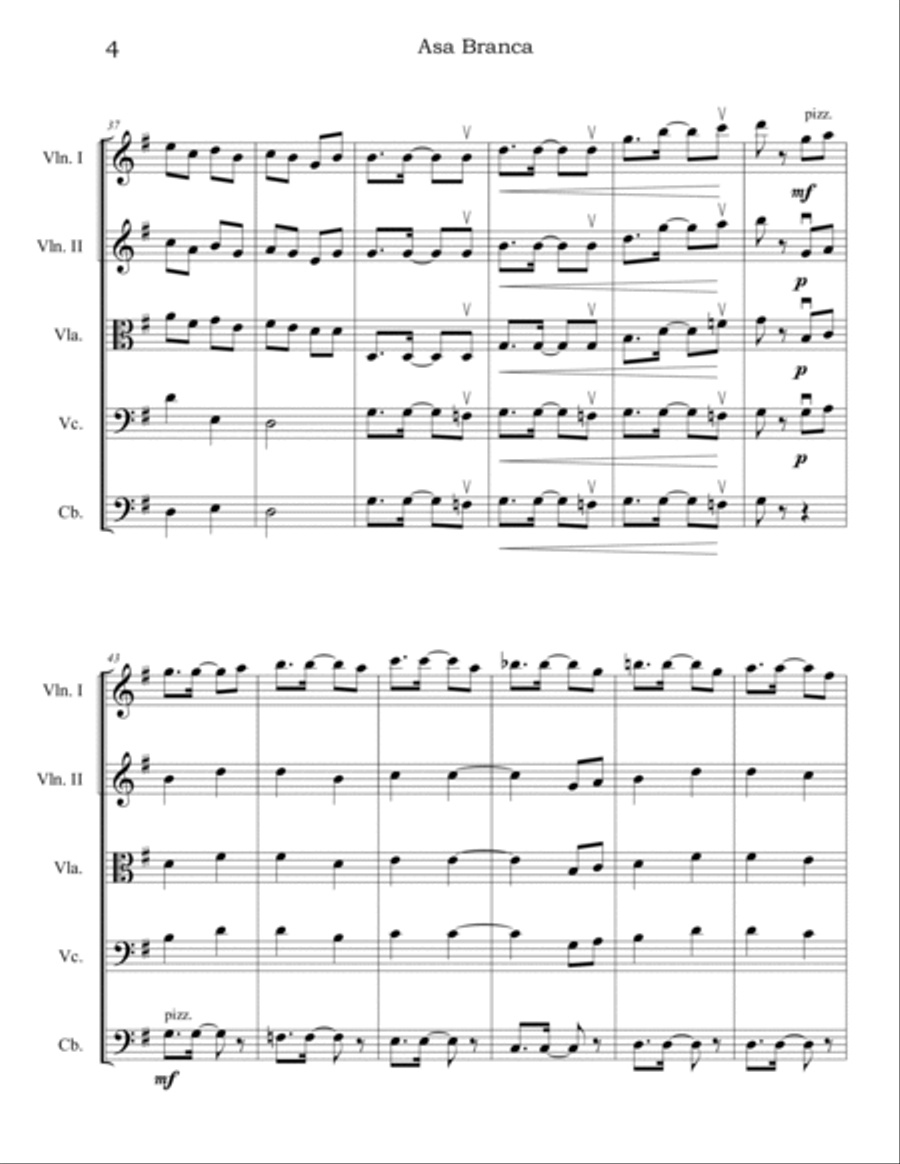 Asa Branca Asa Branca String Orchestra scores gallery preview page 4