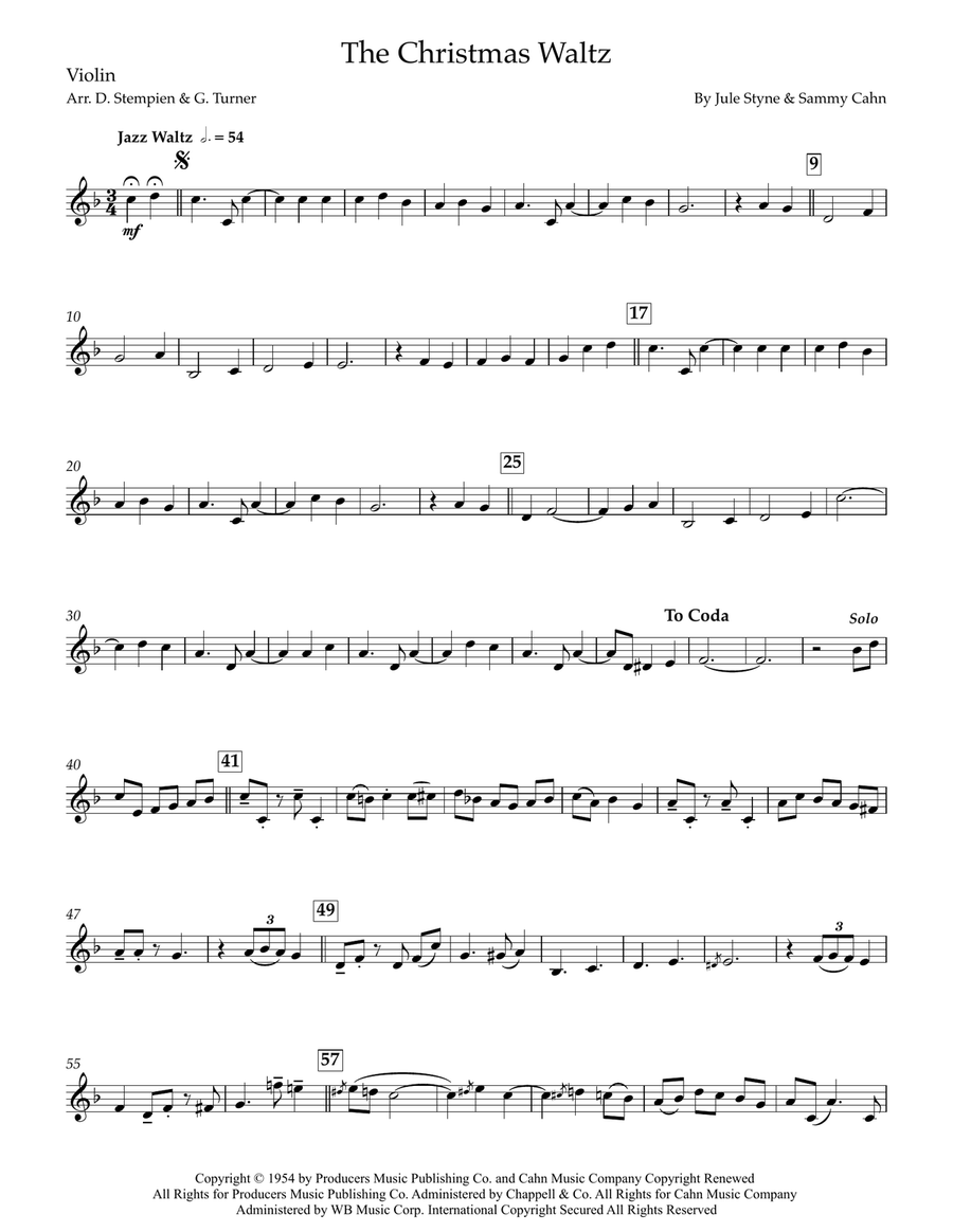 The Christmas Waltz Violin Solo scores gallery preview page 4