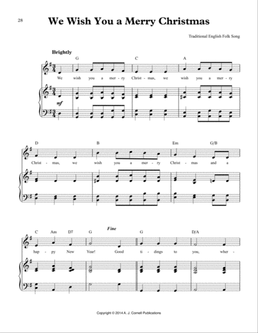 We Wish You a Merry Christmas Voice scores gallery preview page 1