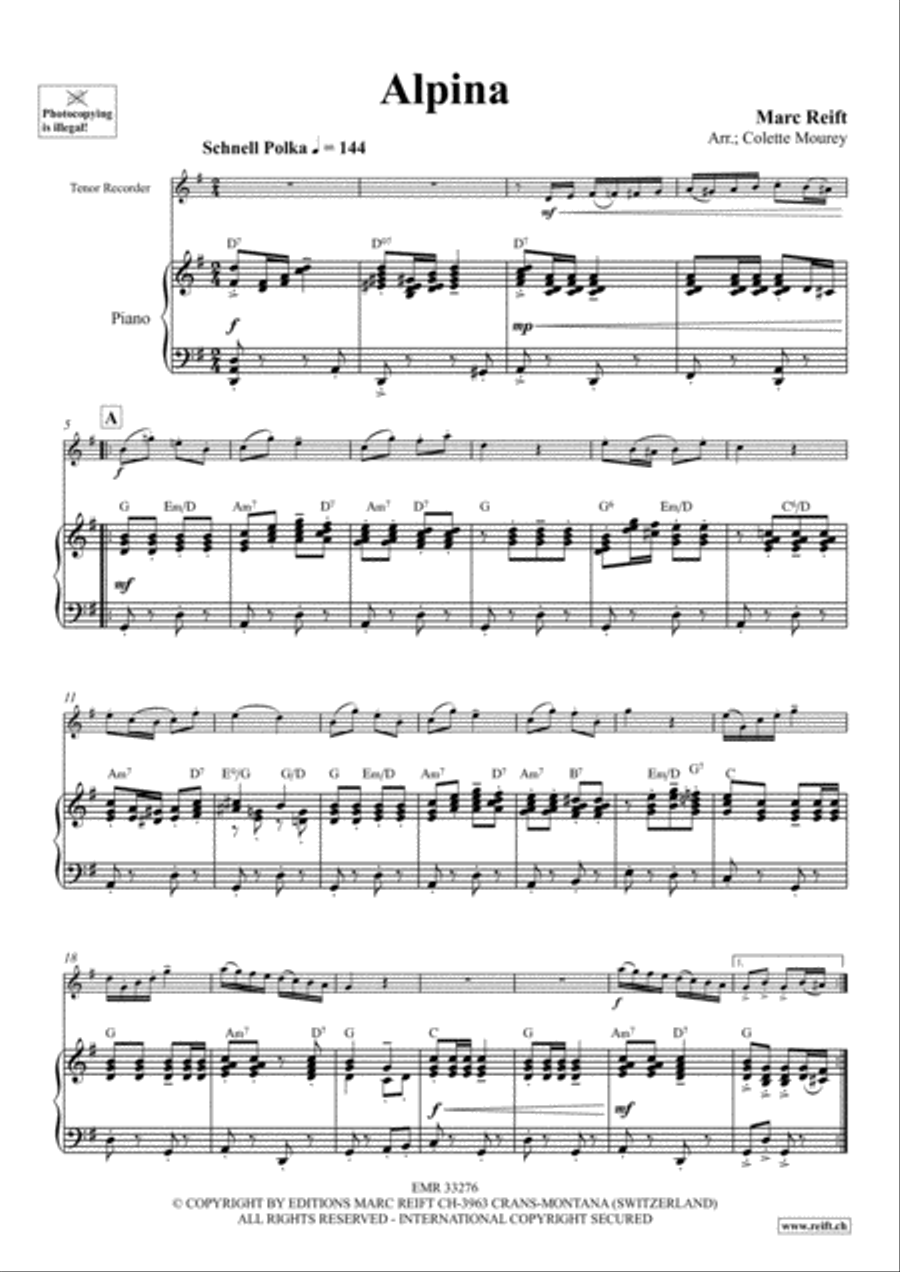 Alpina Tenor Recorder scores gallery preview page 4