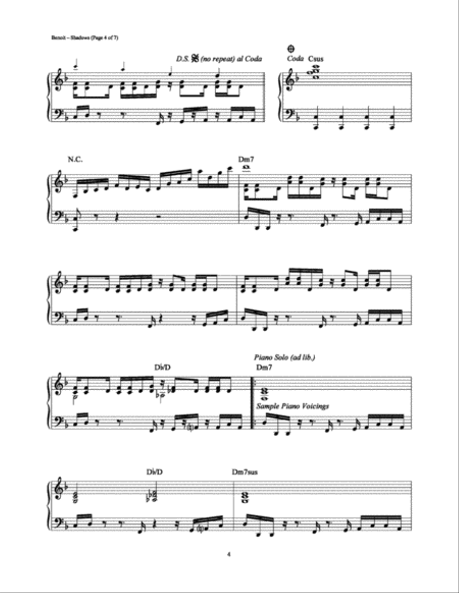 Shadows Piano Solo scores gallery preview page 4