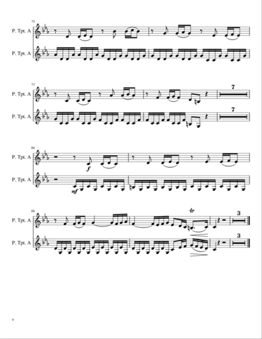 Concerto for Two Violins in A Minor Trumpet Duet scores gallery preview page 4