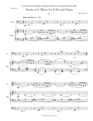 Book cover for Sonata in C Minor for Cello and Organ